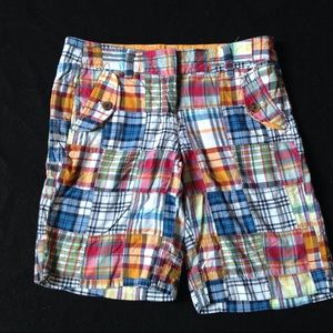 J. Crew City Fit Bermuda Madras Patchwork Shorts 4